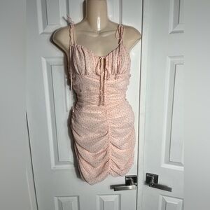 Cotton Candy LA Blush Ruched Mini Dress
